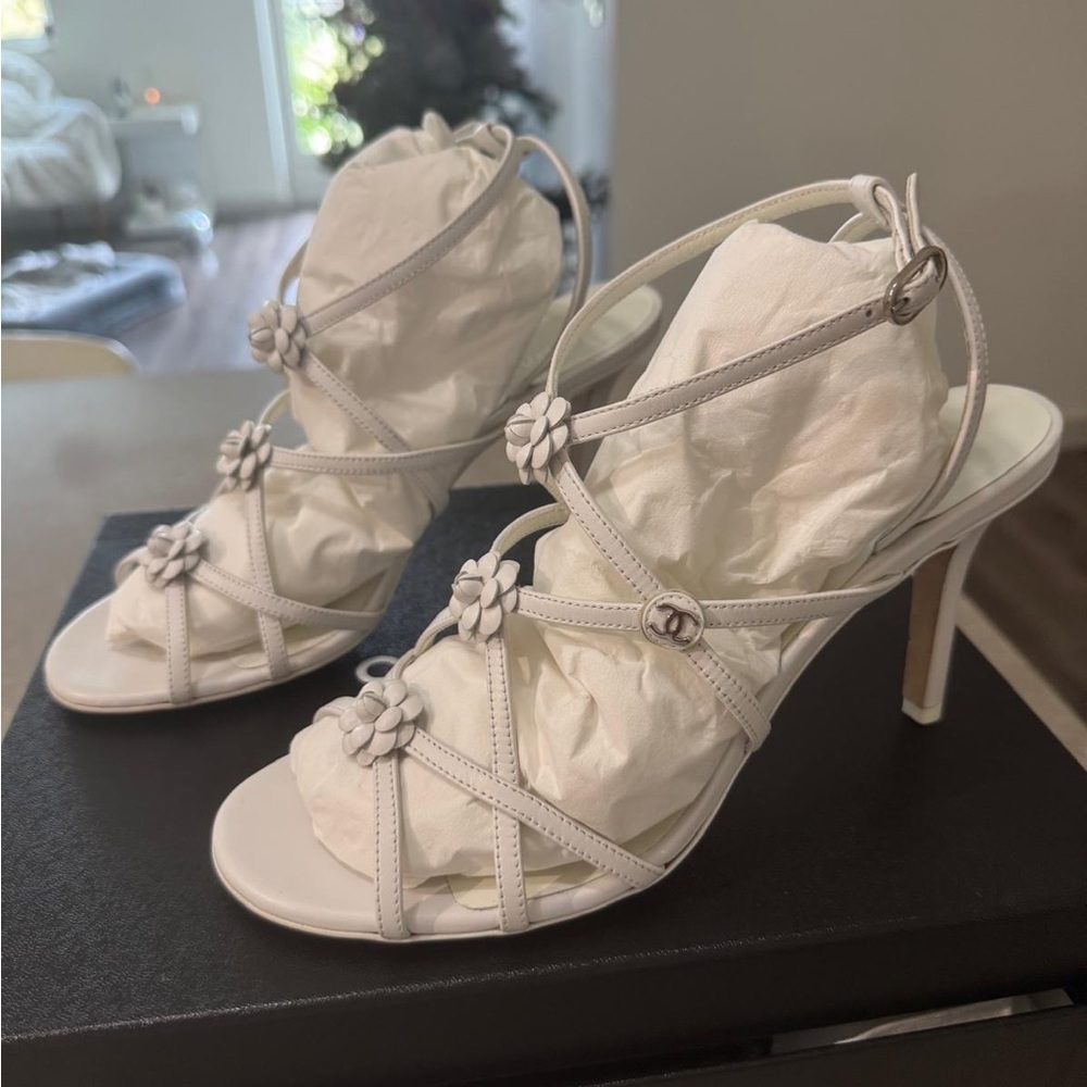 Elegant White Strappy Heels